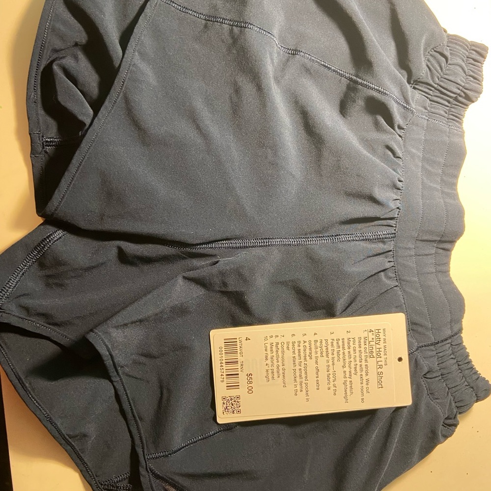 True navy lululemon shorts size 4,  sold out on site current